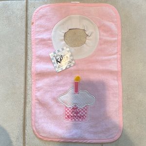 First Birthday baby bib. New with tags smoke free home